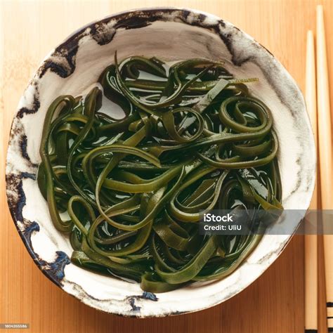 Kombu Algae Seaweed Salad In A Ceramic Hand Bowl Traditions Of Japan ...