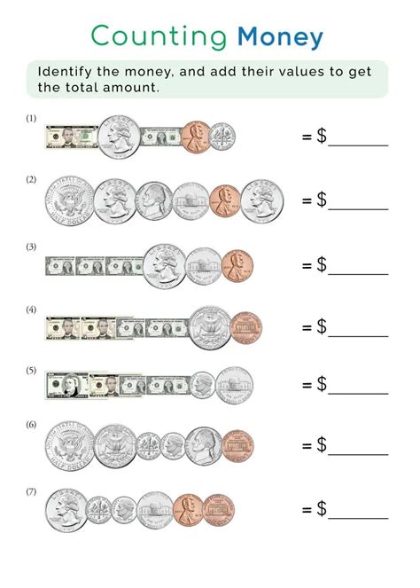 Money Worksheet 的图像结果