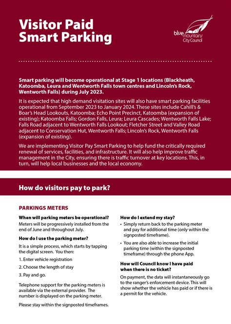 Visitor Paid Smart Parking | Blue Mountains City Council