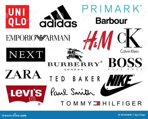 Fashion Brands Logos Cartoon Vector | CartoonDealer.com #58381201