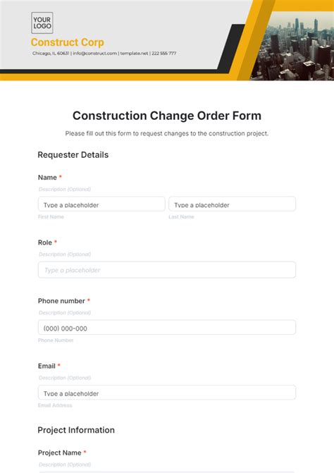 Free Construction Job Application Form Template to Edit Online