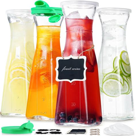 Amazon.com: Ritayedet Glass Carafe, 1 Liter Carafe for Mimosa Bar, 4 ...
