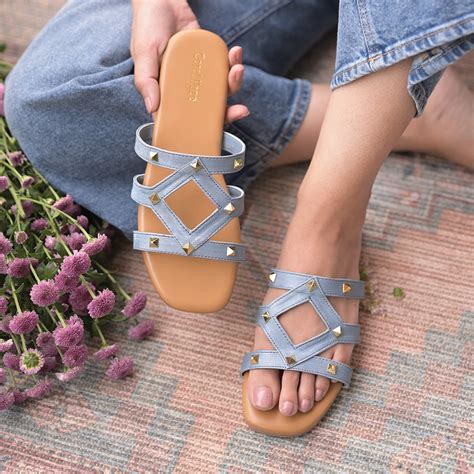 Denim Multi Strap Sandal | Denim Strap comfortable Flat for Women ...