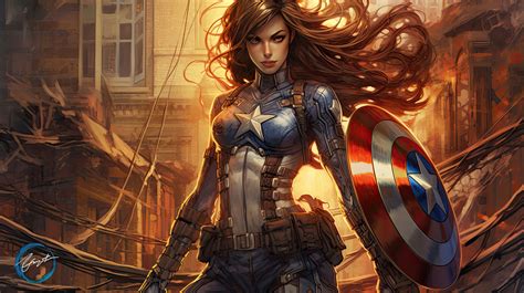 ArtStation - Female Captain America: Ready for Battle