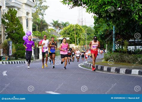 Marathon Race in Magelang Indonesia, People Set Foot on City Roads a ...