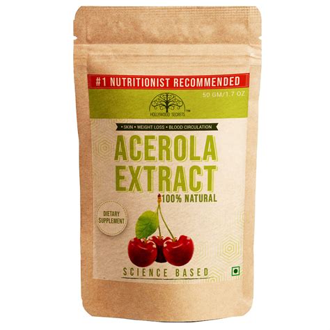 BUY Hollywood Secrets Pure Acerola Extract Powder Supplement 50gm