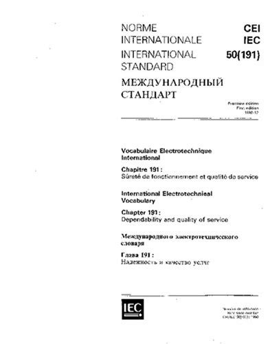 IEC 60050-191 Ed. 1.0 b:1990, International Electrotechnical Vocabulary ...
