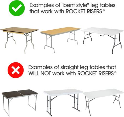 Rocket Risers Folding Table Risers – Make Your Folding Table a Counter ...