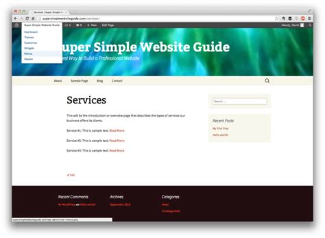 Image result for WordPress Sub Page