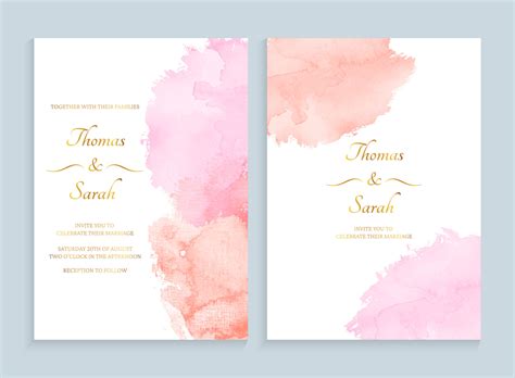 Watercolor wedding invitation card template in pastel color 18975946 Vector Art at Vecteezy