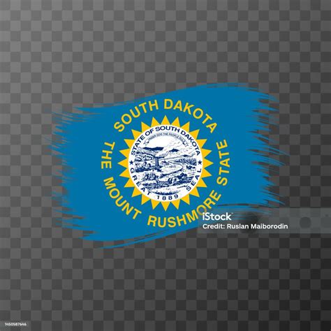 South Dakota State Flag In Brush Style On Transparent Background Vector ...