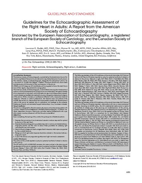 2010 ASE R Heart - GUIDELINES AND STANDARDS Guidelines for the ...