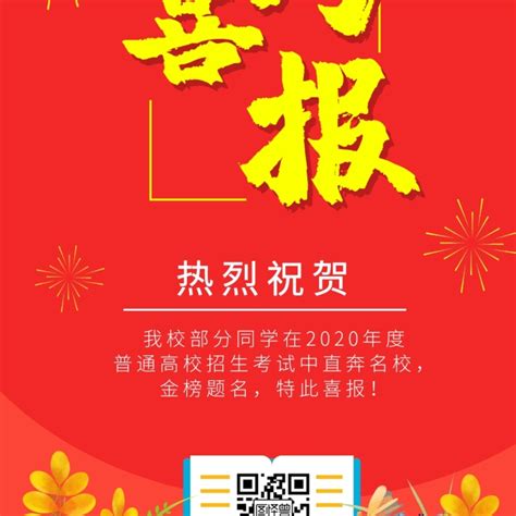喜庆海报在线编辑-喜庆2020高考喜报宣传海报-图司机
