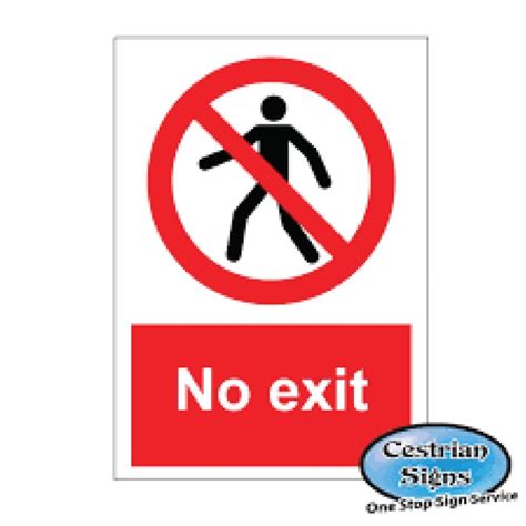 No exit signs 400mm x 600mm - Cestrian Signs