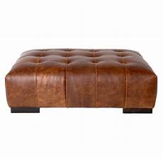 Rectangular Leather Ottoman Coffee Table by Cisco Brothers Arden Modern Classic Tufted Terracotta Rectangular Leather Ottoman Coffee Table