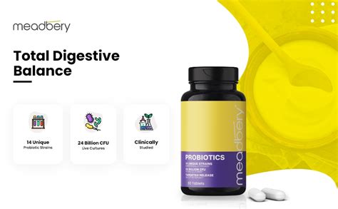 Meadbery Probiotics with Pre-biotics 24 Billion Cfu For Women Men And ...