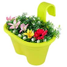 Go Hooked Double Hook Railing Planter |Hanging Flower Pot 12 Inches ...