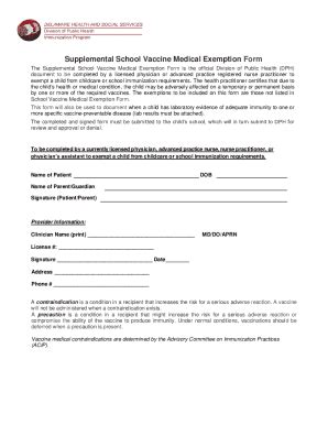 Fillable Online Supplemental School Vaccine Medical Exemption Form Fax ...