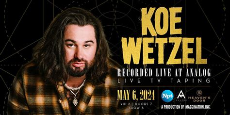 Koe Wetzel - LIVE TV TAPING, Analog at Hutton Hotel, Nashville, 6 May ...