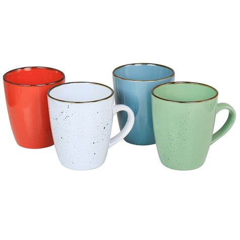 Elama 20-Piece Stoneware Dinnerware Set, Assorted Colors, Microwave and ...