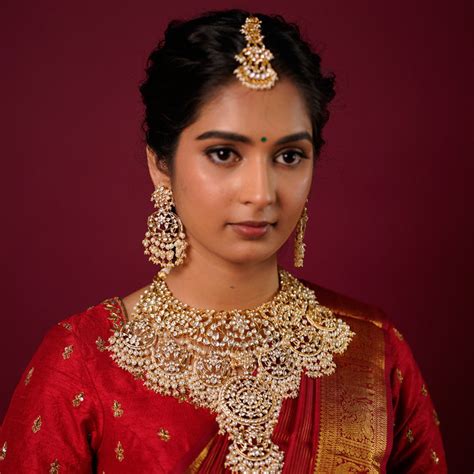 big mossanite neclace with earring set – Karnika Jewels | Silver jewelry