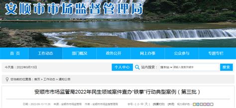 贵州省安顺市市场监管局2022年民生领域案件查办“铁拳”行动典型案例（第三批）-中国质量新闻网