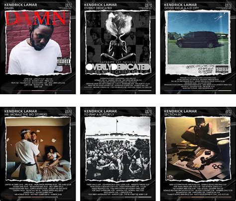 Amazon.com: UBYDFBRW Kendrick Lamar Album Cover Poster Set 8x10 Inches ...