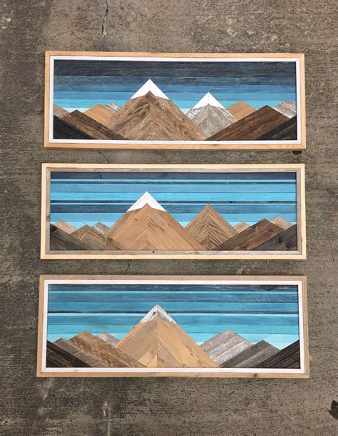These three mountain landscapes are made with locally sourced reclaimed ...