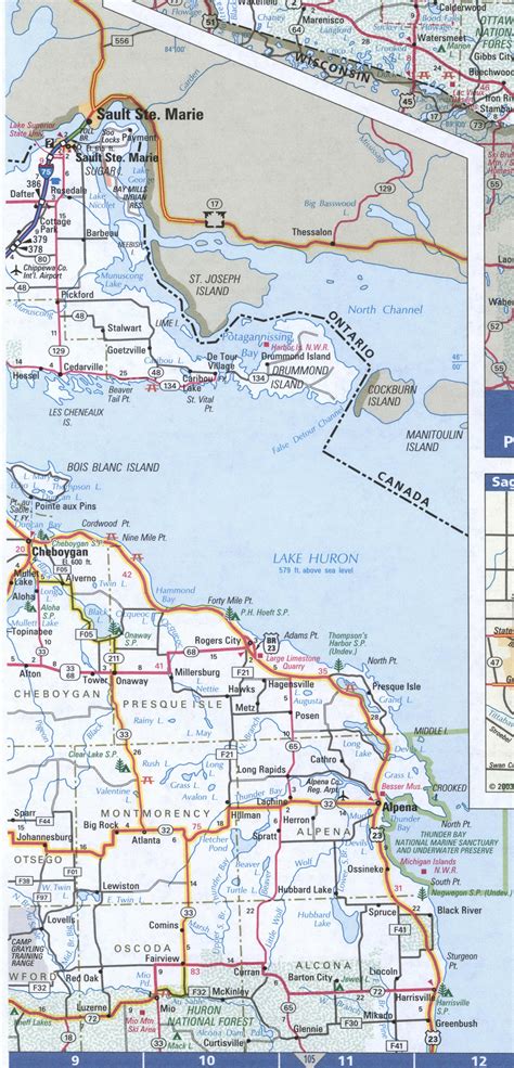 Map of Michigan Northern,Free highway road map MI with cities towns ...