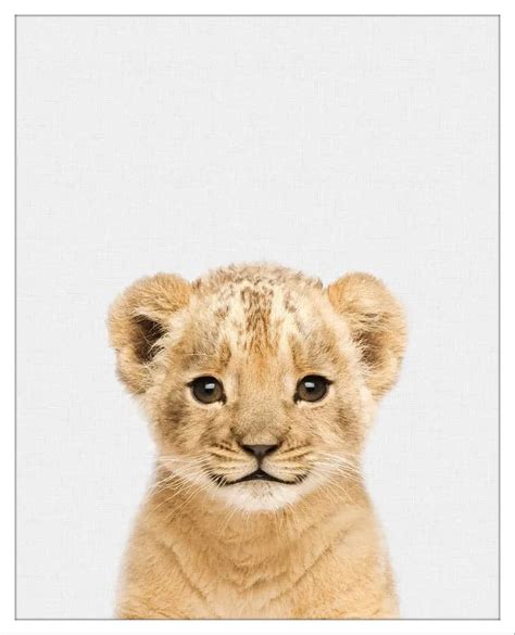 Little Roar: Whimsical Lion Cub Portrait for Living Room – The Art Nova