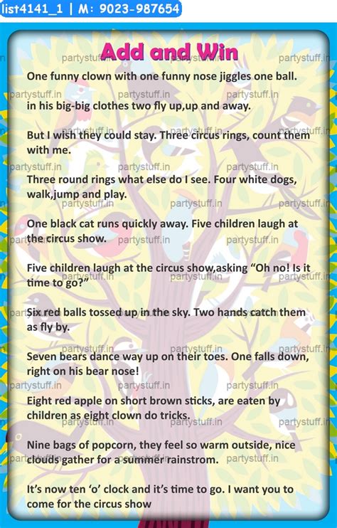 Add and Calculate Clown Story in Clown theme