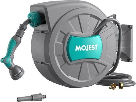 Amazon.com : Mojest Retractable Garden Hose Reel - 1/2 in x 100 ft Wall ...