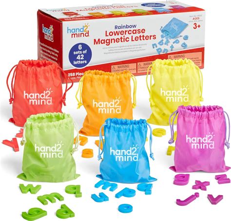 Amazon.com: hand2mind Rainbow Lowercase Magnetic Letters, Plastic ...