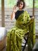 Mulmul Cotton Printed Polka Dot Saree In Green|Gold Mine|Suta
