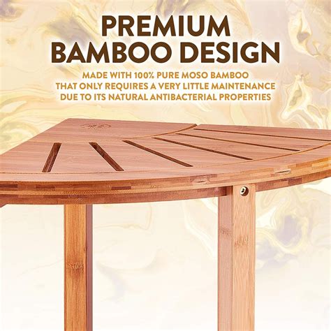 Buy Bambusi Bamboo Corner Shower Bench with Shelves for Home Decor ...