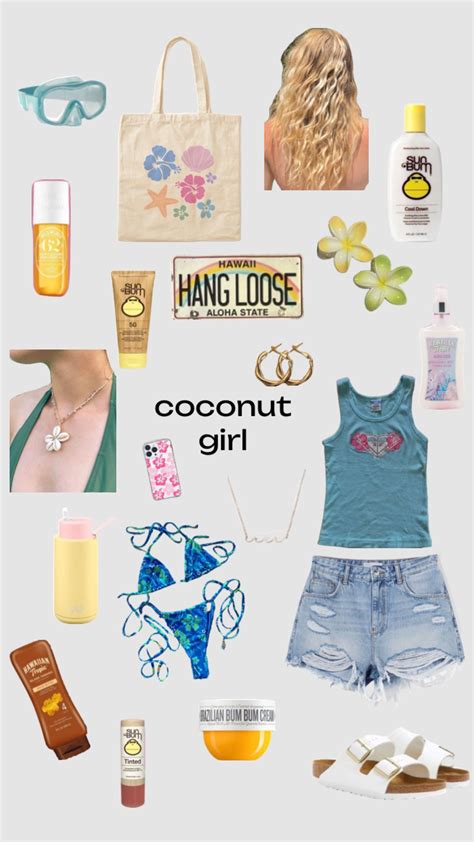 coconut girl starter pack 🥥🌴 | Summer bag essentials, Summer aesthetic ...
