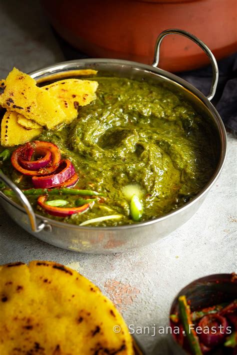 Saag Recipe (VIDEO) - Delicious Punjabi Cooking - Sanjana Feasts ...