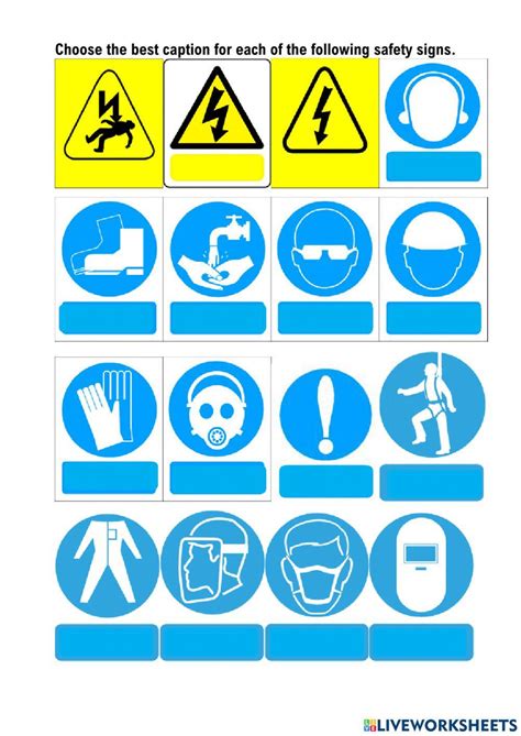 Safety Signs Worksheet 的图像结果