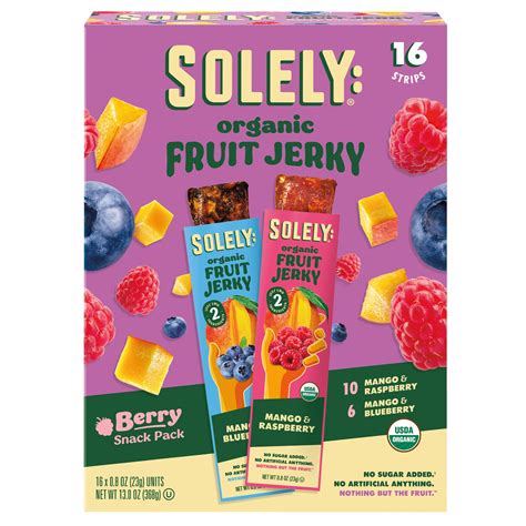 SOLELY ORGANIC FRUIT JERKY VARIETY 16/.8OZ - $16.99 at Costco