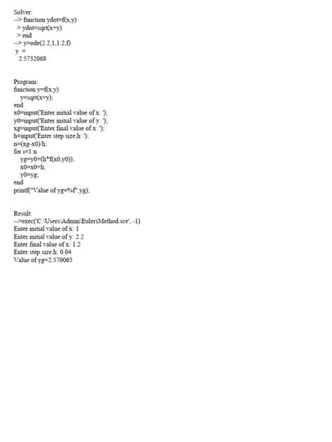 Euler Method Tutorial 的图像结果