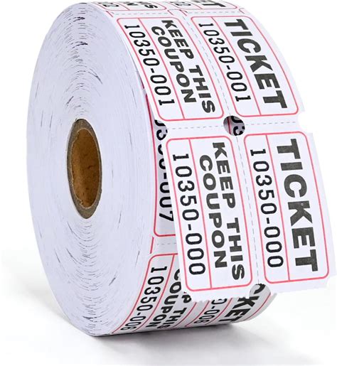 Amazon.com : L LIKED White Raffle Tickets Double Rolls with ...