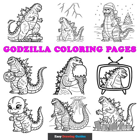 Godzilla Coloring Pages for Kids - 13 Printable Sheets