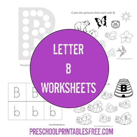 Preschool Letter B Worksheets (free printable) – Free Preschool Printables