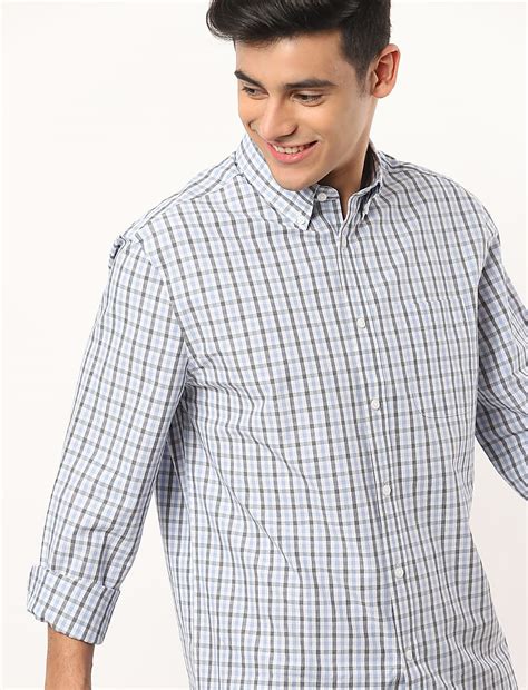 Buy Pure Cotton Checks Button Down Collar Shirt at Marks & Spencer