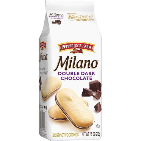 Pepperidge Farm Milano Double Dark Chocolate Cookies, 7.5 oz. Bag ...