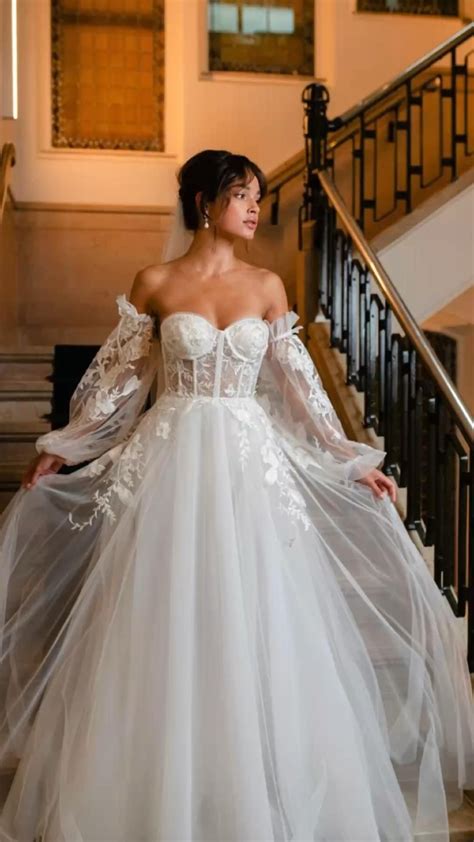 Wedding dress a line wedding dress bride wedding inspo wedding dress with sleeves wedding hair ...