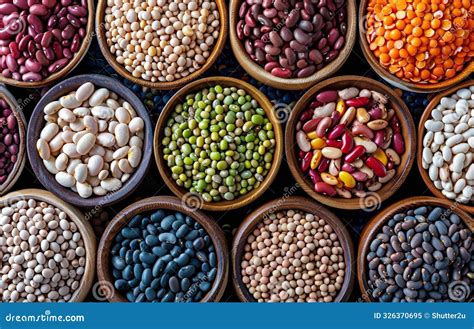 A Colorful Nutritious Spread of Beans and Legumes Central To a Plant ...