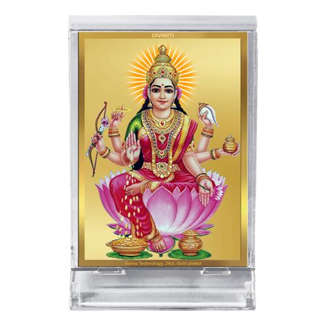 Diviniti 24K Gold Plated Dhan Lakshmi Frame For Car Dashboard, Home De ...