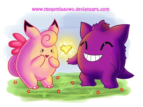 :Clefable and Gengar: by MeguBunnii on DeviantArt