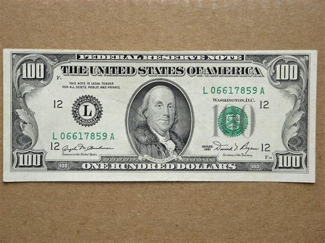 1981 /$100 One Hundred Dollar Bill /San Francisco Federal Reserve Note ...